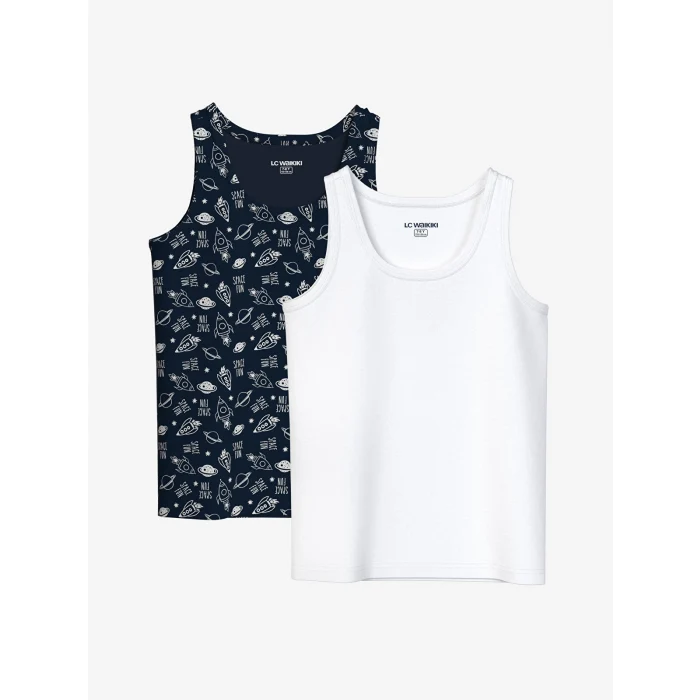 LCW Kids Lacivert Bisiklet Yaka Erkek Çocuk Atlet 2li