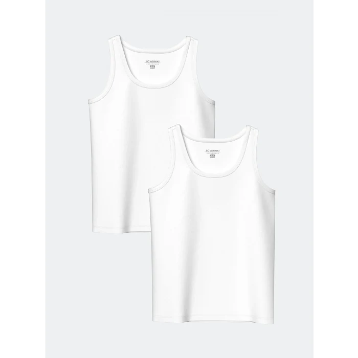 LCW Kids Beyaz Bisiklet Yaka Erkek Çocuk Atlet 2li