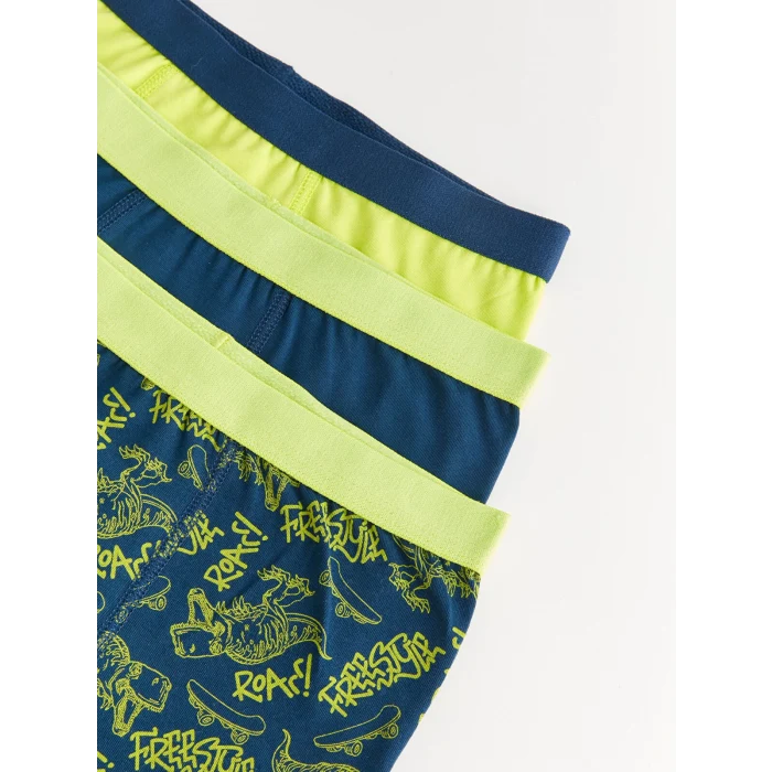LCW Kids Lacivert Baskılı Erkek Çocuk Boxer 3lü