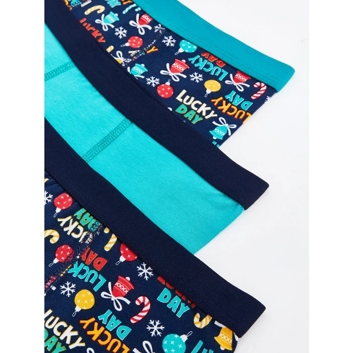 LCW Kids Lacivert Baskılı Erkek Çocuk Boxer 3lü