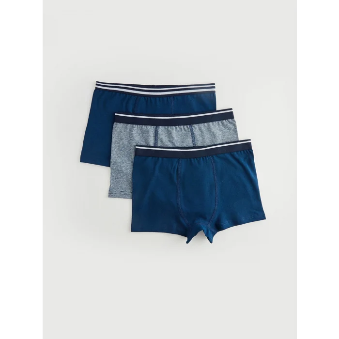 LCW Kids Lacivert Basic Pamuklu Erkek Çocuk Boxer 3lü