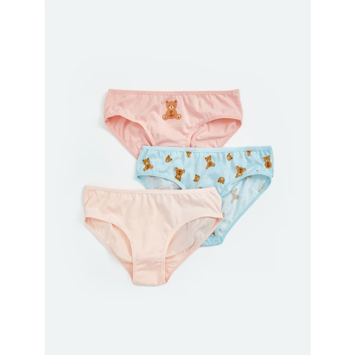 LCW Kids Pembe Ayı Teddy Baskılı Kız Çocuk Külot 3lü