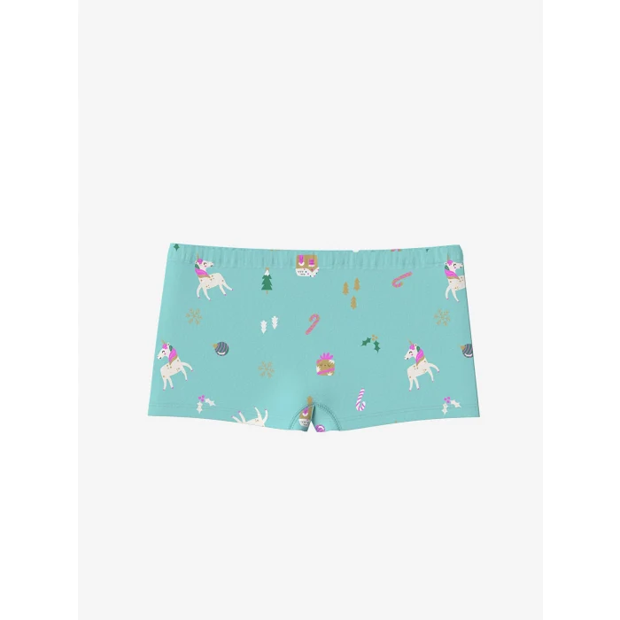 LCW Kids Turkuaz Baskılı Kız Çocuk Boxer 3lü