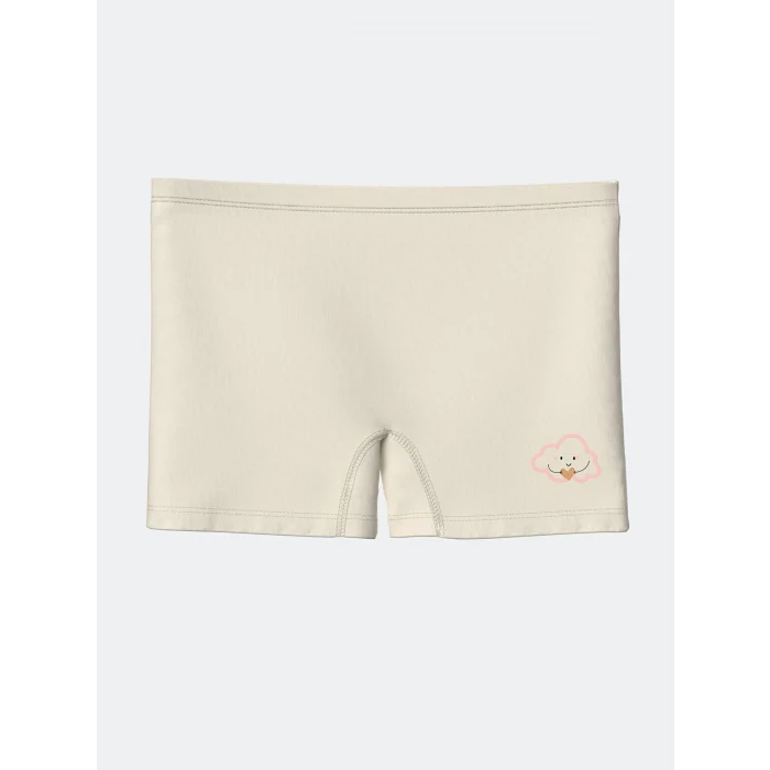 LCW Kids Bej Baskılı Kız Çocuk Boxer 3lü