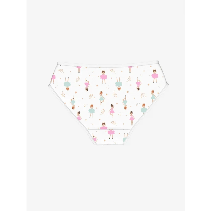 LCW Kids Beyaz Baskılı Kız Çocuk Külot 3lü