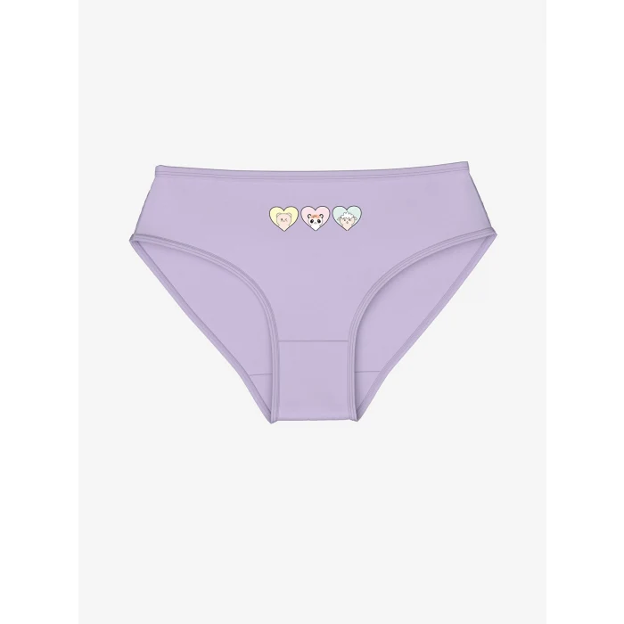 LCW Kids Lila Baskılı Kız Çocuk Külot 3lü