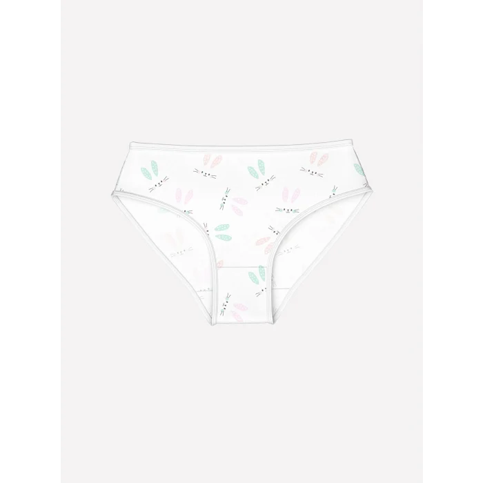 LCW Kids Beyaz Baskılı Kız Çocuk Külot 3lü