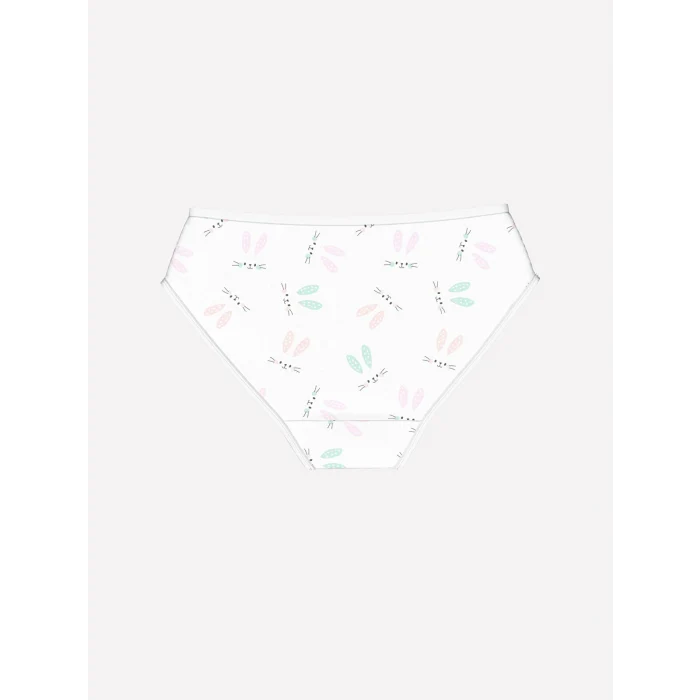 LCW Kids Beyaz Baskılı Kız Çocuk Külot 3lü