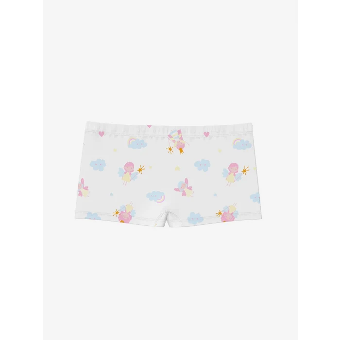 LCW Kids Ekru Baskılı Kız Çocuk Boxer 3lü