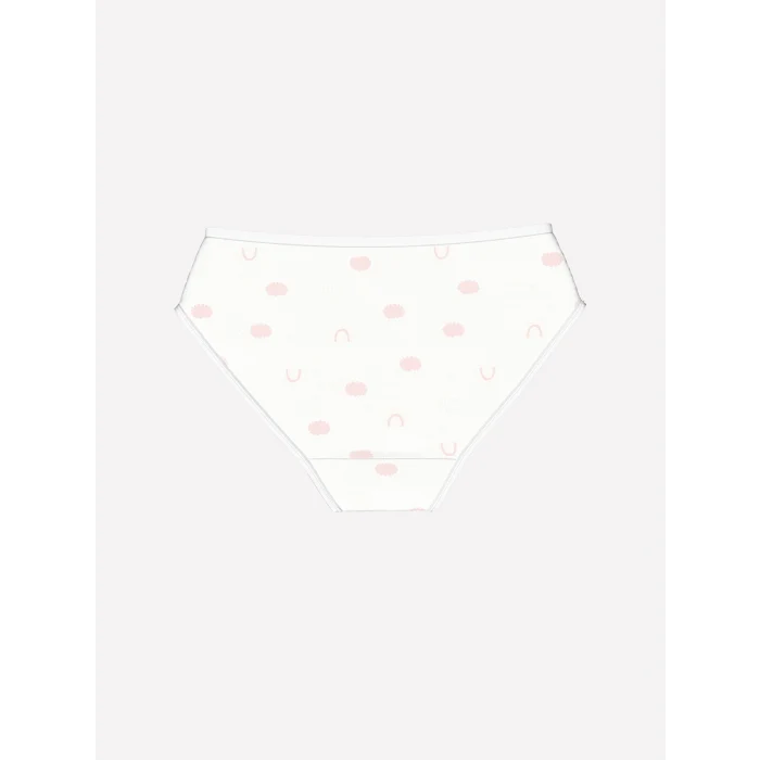 LCW Kids Ekru Baskılı Kız Çocuk Külot 3lü