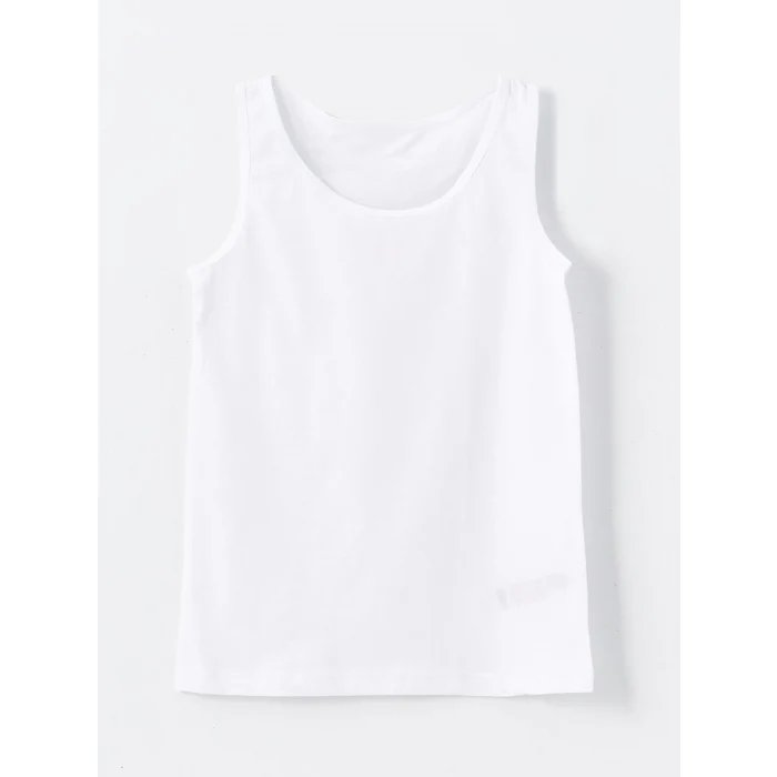 LCW Kids Beyaz Bisiklet Yaka Kız Çocuk Atlet 2li