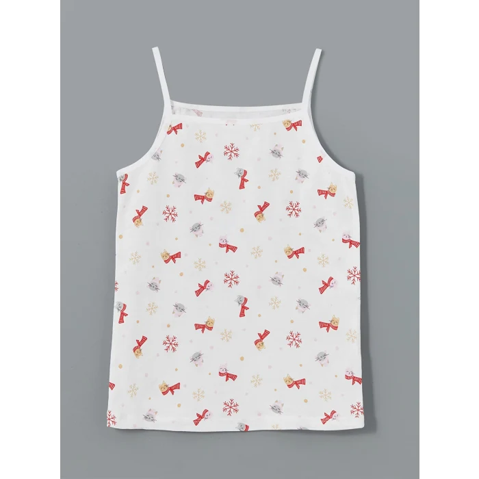 LCW Kids Beyaz Kare Yaka Kız Çocuk Atlet 2li