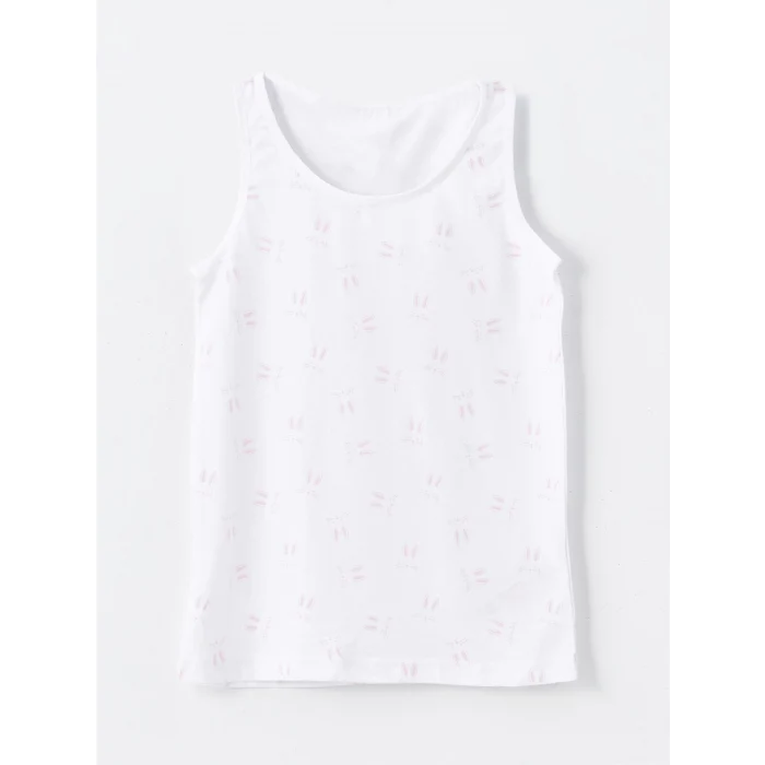 LCW Kids Beyaz Bisiklet Yaka Kız Çocuk Atlet 2li