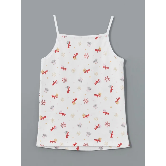 LCW Kids Beyaz Kare Yaka Kız Çocuk Atlet 2li