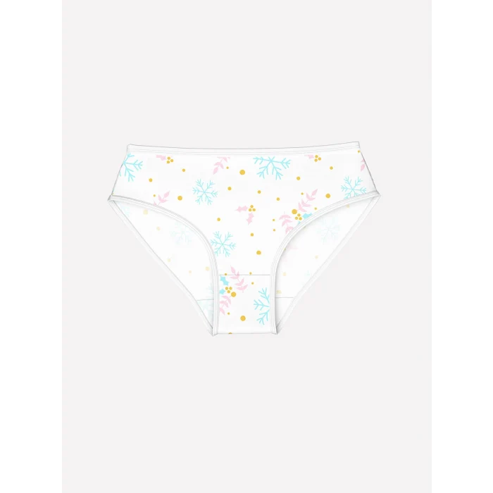 LCW Kids Beyaz Baskılı Kız Çocuk Külot 3lü