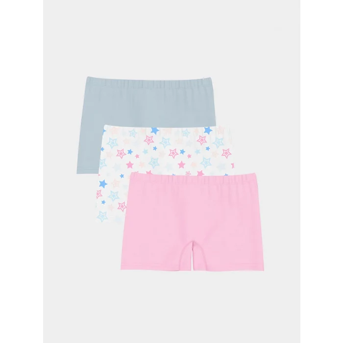 LCW Kids Beyaz Baskılı Kız Çocuk Boxer 3lü