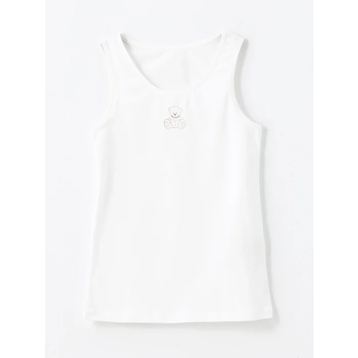 LCW Kids Ekru Bisiklet Yaka Kız Çocuk Atlet 2li