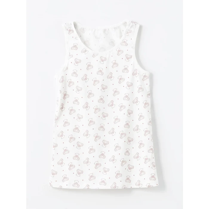 LCW Kids Ekru Bisiklet Yaka Kız Çocuk Atlet 2li