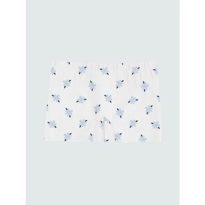 LCW Kids Beyaz Baskılı Kız Çocuk Boxer 3lü