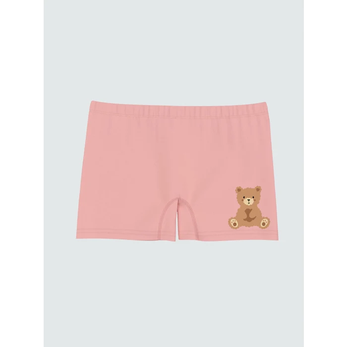 LCW Kids Pembe Ayı Teddy Baskılı Kız Çocuk Boxer 3lü
