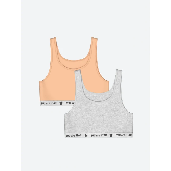 LCW Kids Gri Baskılı Kız Çocuk Büstiyer 2li