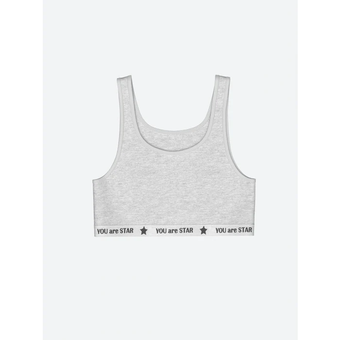 LCW Kids Gri Baskılı Kız Çocuk Büstiyer 2li