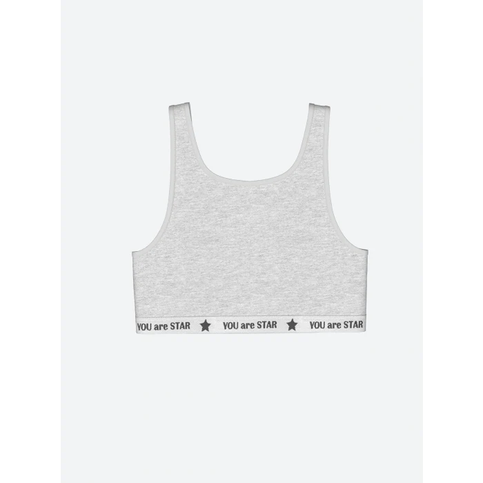 LCW Kids Gri Baskılı Kız Çocuk Büstiyer 2li