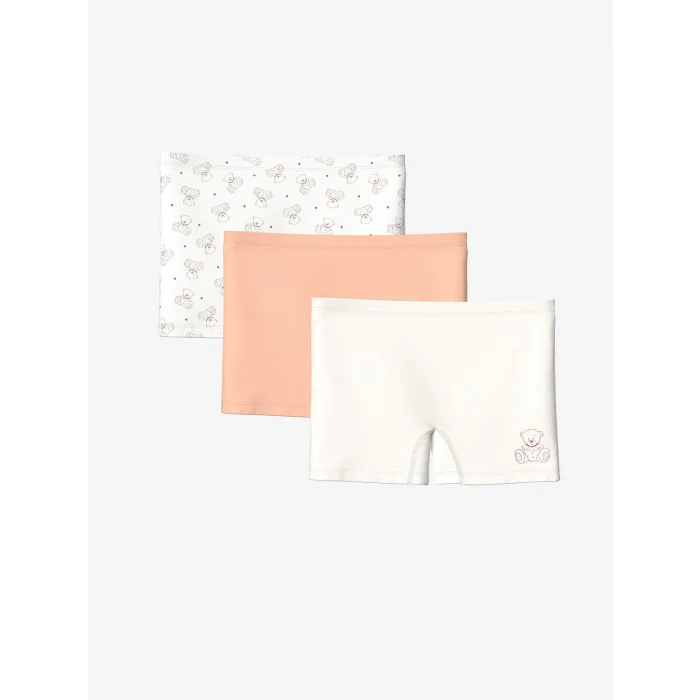 LCW Kids Ekru Baskılı Kız Çocuk Boxer 3lü