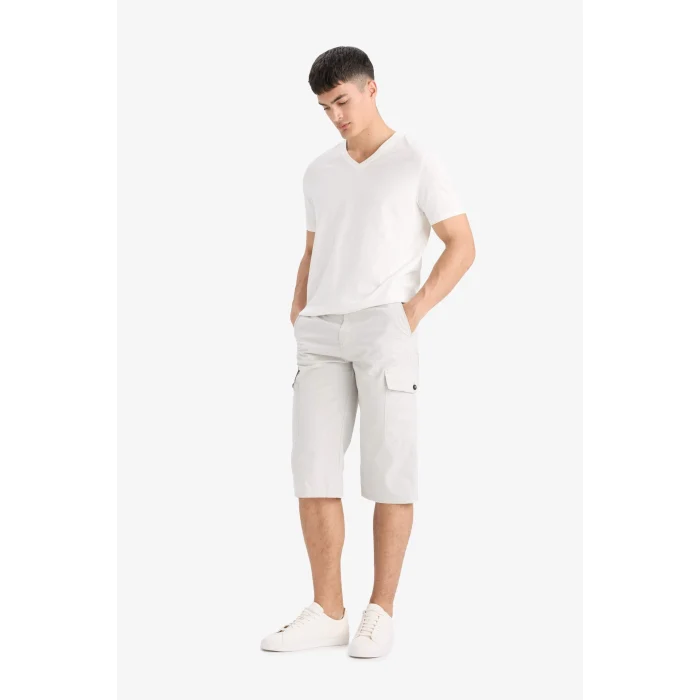 Defacto E5363 Gri %100 Pamuk Regular Fit Kapri