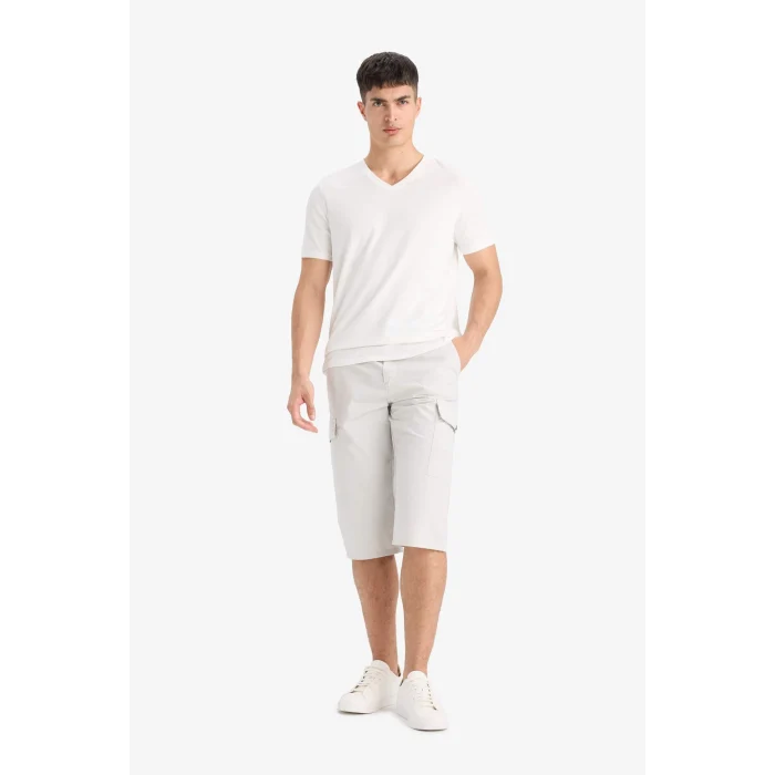 Defacto E5363 Gri %100 Pamuk Regular Fit Kapri