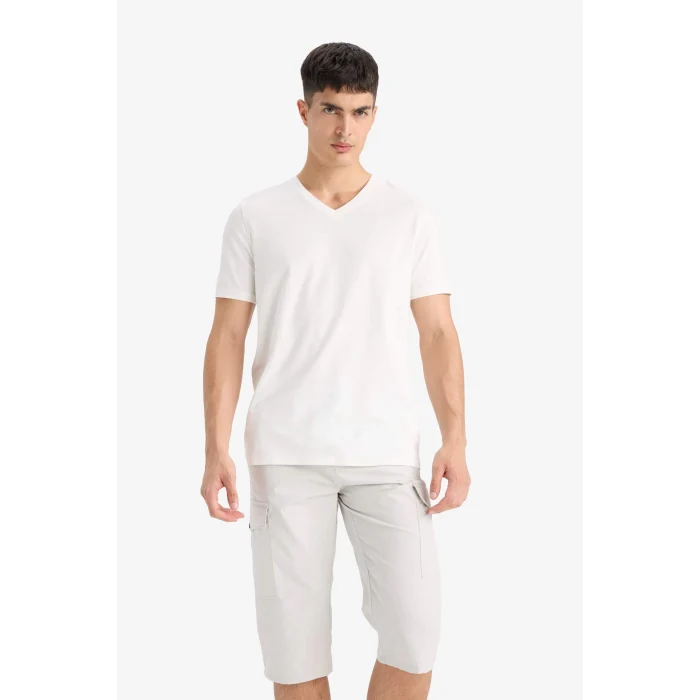 Defacto E5363 Gri %100 Pamuk Regular Fit Kapri