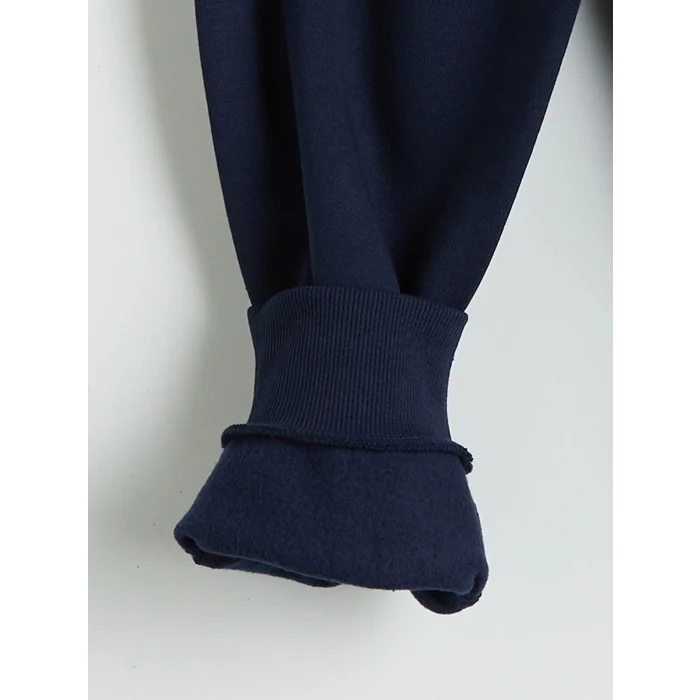LCW Kids Lacivert Beli Lastikli Erkek Çocuk Kalın Jogger Eşofman Altı