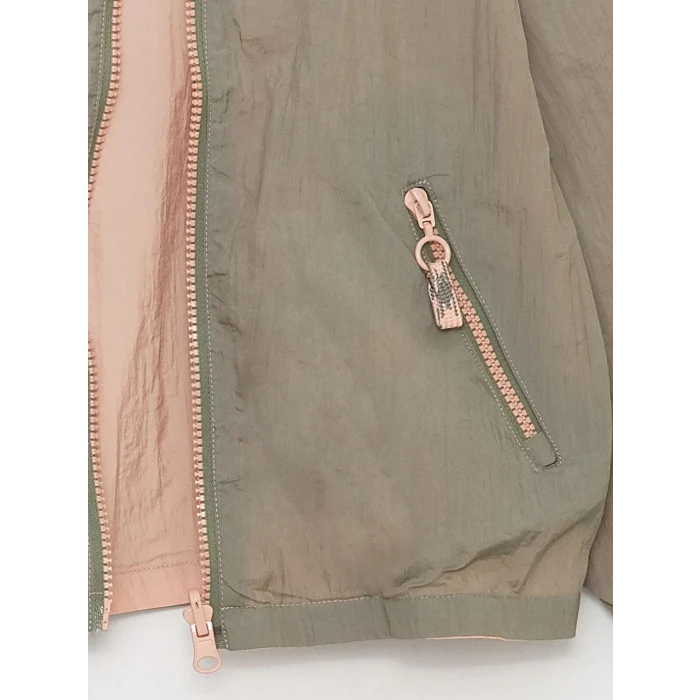 LCW Kids Yeşil Kapüşonlu Çift Taraflı Kız Çocuk Mont