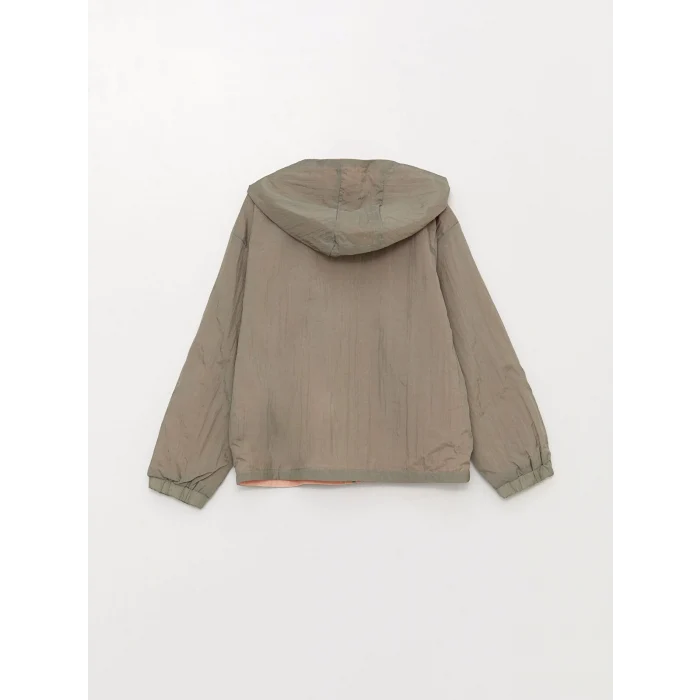 LCW Kids Yeşil Kapüşonlu Çift Taraflı Kız Çocuk Mont