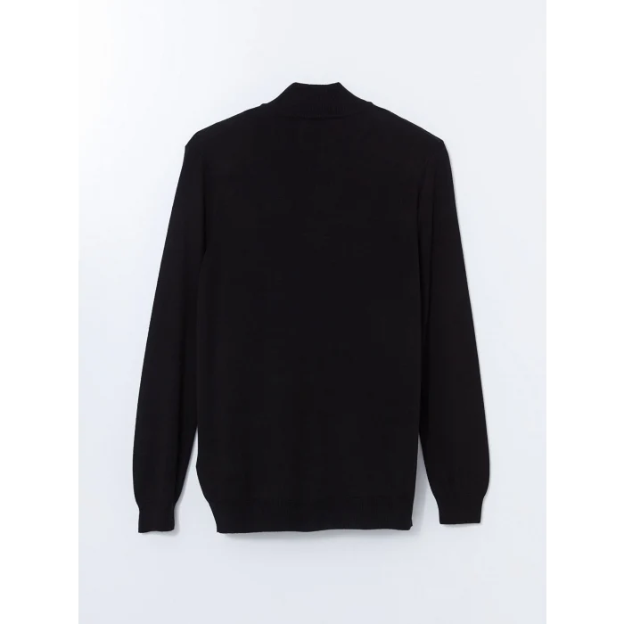 LCWAIKIKI Classic Siyah Dik Yaka Uzun Kollu Erkek Triko Kazak