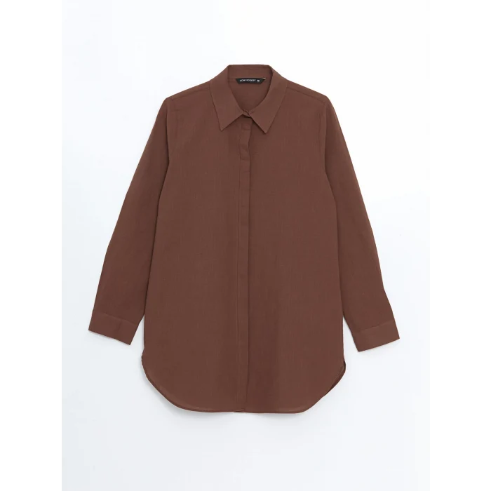 LCW Modest Kahverengi Regular Fit Kadın Gömlek Tunik