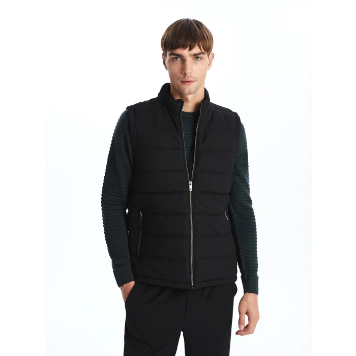 LCW Vision Siyah Slim Fit Dik Yaka Erkek Şişme Yelek