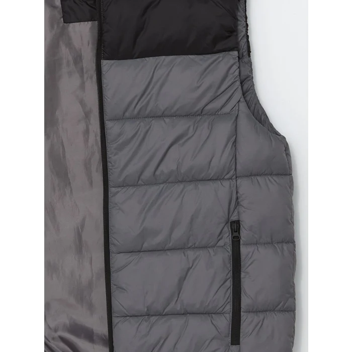 XSIDE Gri Slim Fit Dik Yaka Erkek Şişme Yelek