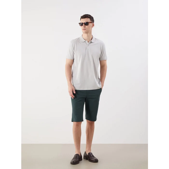 LCWAIKIKI Classic Gri Polo Yaka Kısa Kollu Pike Erkek Tişört