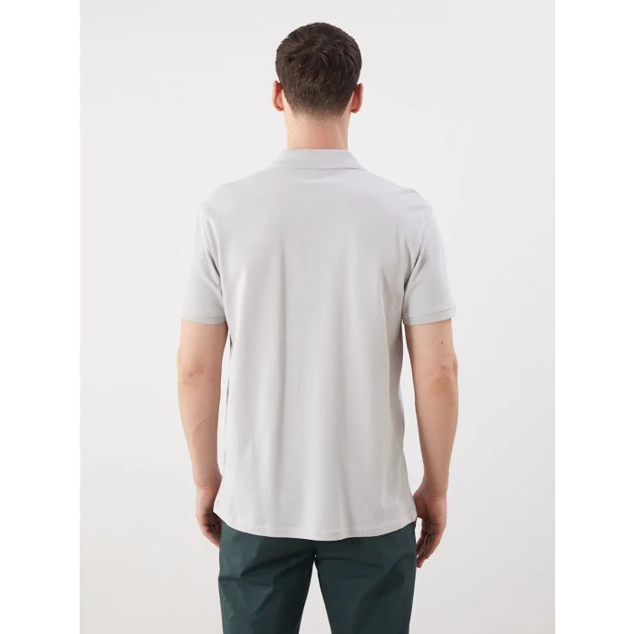 LCWAIKIKI Classic Gri Polo Yaka Kısa Kollu Pike Erkek Tişört