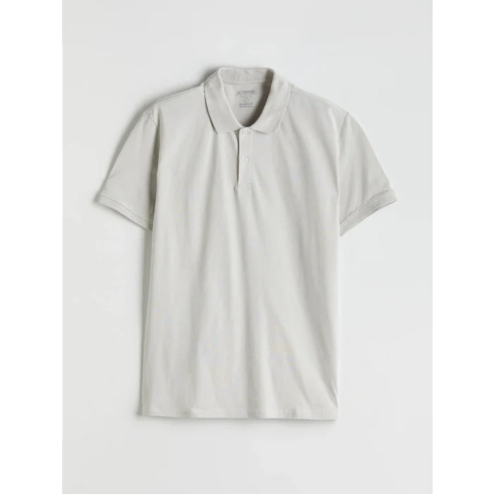 LCWAIKIKI Classic Gri Polo Yaka Kısa Kollu Pike Erkek Tişört