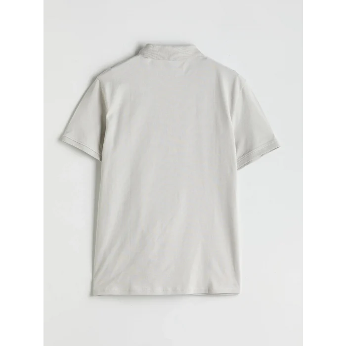 LCWAIKIKI Classic Gri Polo Yaka Kısa Kollu Pike Erkek Tişört