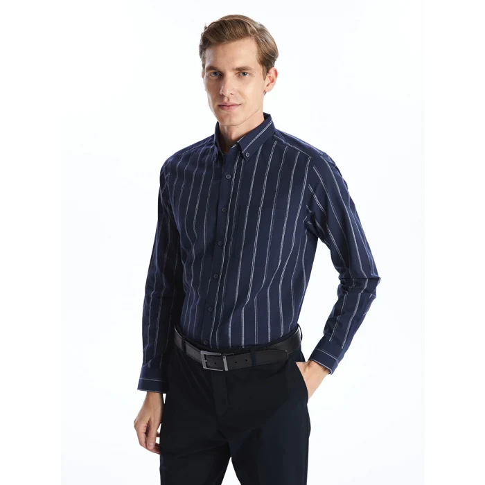 LCWAIKIKI Classic Lacivert Regular Fit Poplin Erkek Gömlek