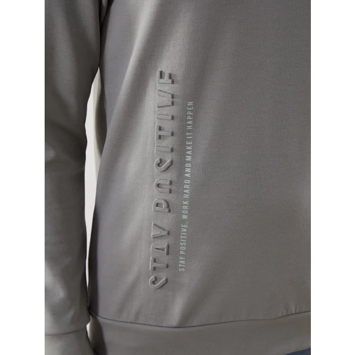 LCWAIKIKI Classic Gri Bisiklet Yaka Uzun Kollu Baskılı Erkek Sweatshirt