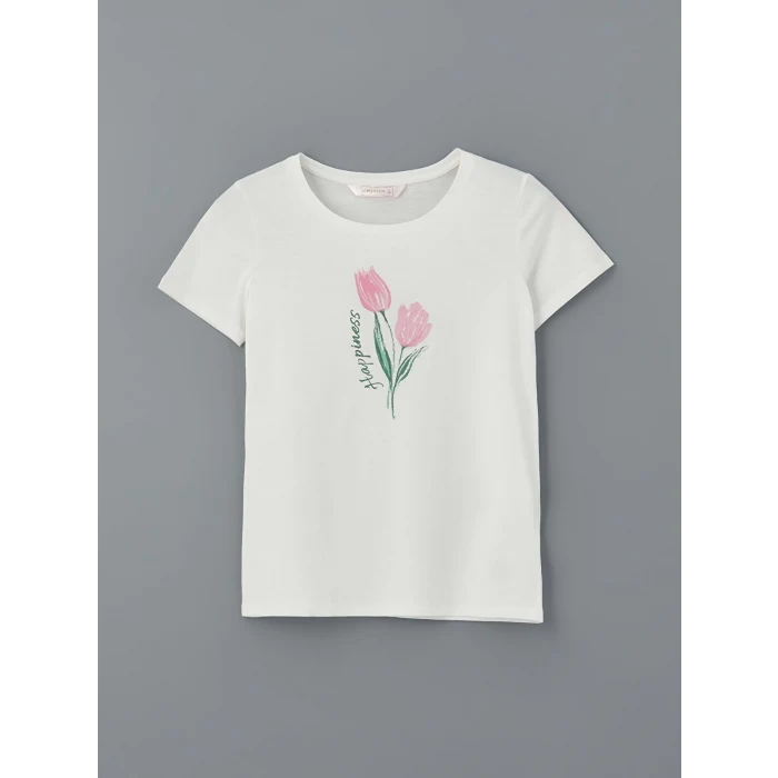 LCW DREAM Pembe Bisiklet Yaka Çiçekli Kadın Kaprili Pijama Takımı