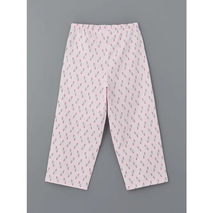 LCW DREAM Pembe Bisiklet Yaka Çiçekli Kadın Kaprili Pijama Takımı