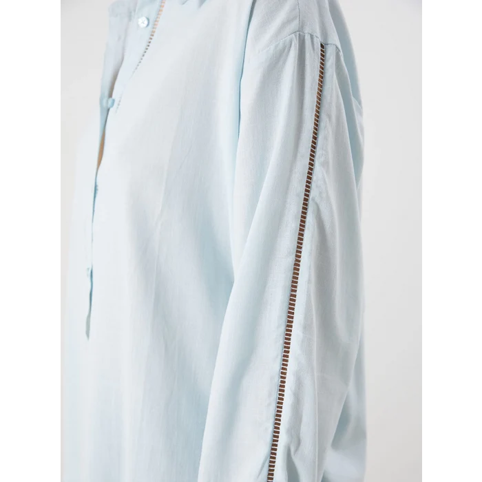 LCW Vision Mavi Oversize Kadın Gömlek