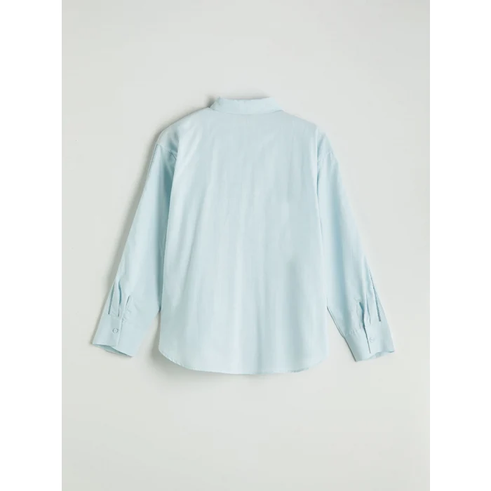 LCW Vision Mavi Oversize Kadın Gömlek