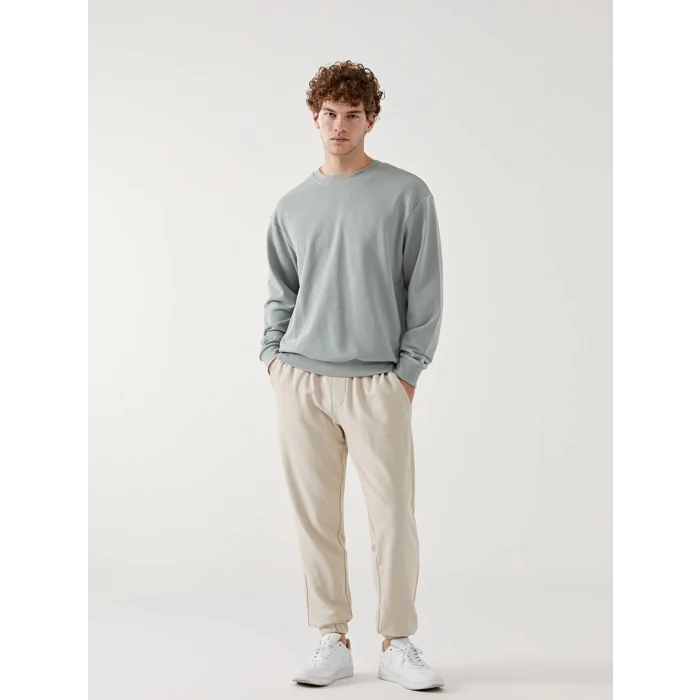 XSIDE Yeşil Bisiklet Yaka Uzun Kollu Erkek Sweatshirt