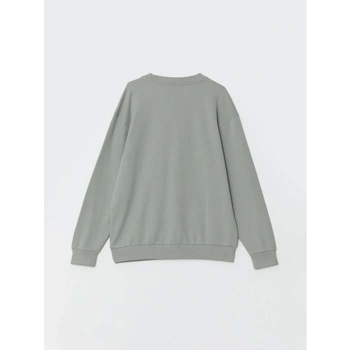 XSIDE Yeşil Bisiklet Yaka Uzun Kollu Erkek Sweatshirt